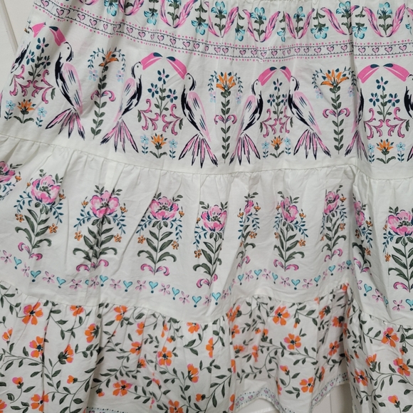 Crown And Ivy White Floral And Toucan Embriodered Boho Dress - Picture 4 of 11